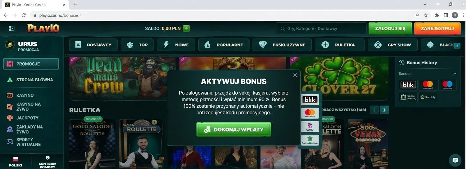 Aktywuj bonus
